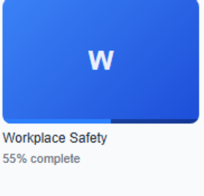 Real ZillionLMS course catalog showing employee training in progress